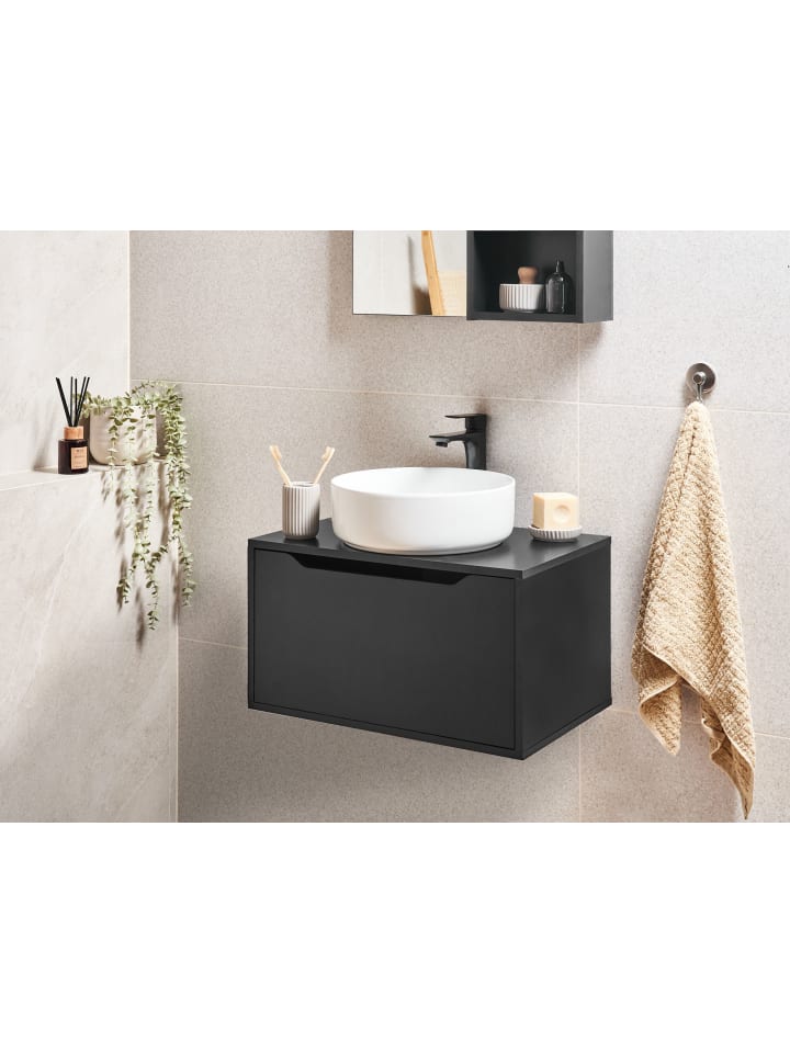 Beliani Waschbeckenunterschrank PETROLINA in Schwarz - (W) 60 x (H) 33 x (L) 39 cm günstig kaufen onesize