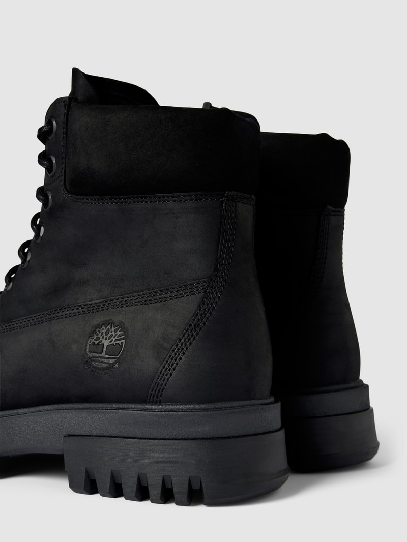 Boots mit Schnürung in unifarbenem Design Modell 'ARBOR ROAD' in schwarz