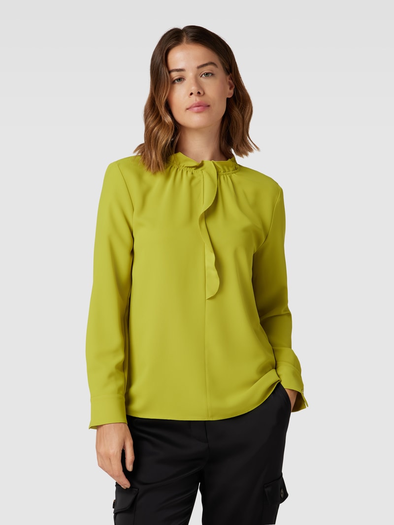 Bluse mit Volants in apfelgrün
