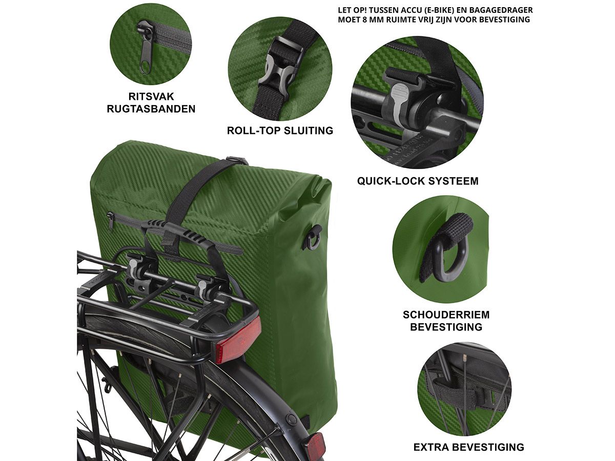 Dutch Mountains 28 Liter 3 in 1 einzelne Fahrradtasche