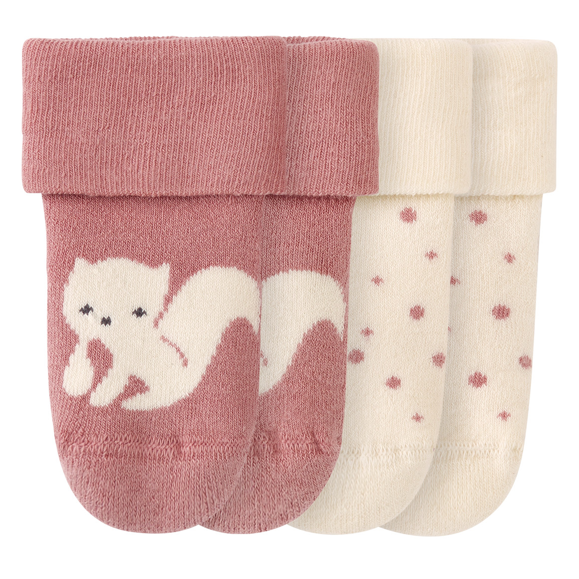 2 Paar Newborn Socken mit Umschlagbündchen