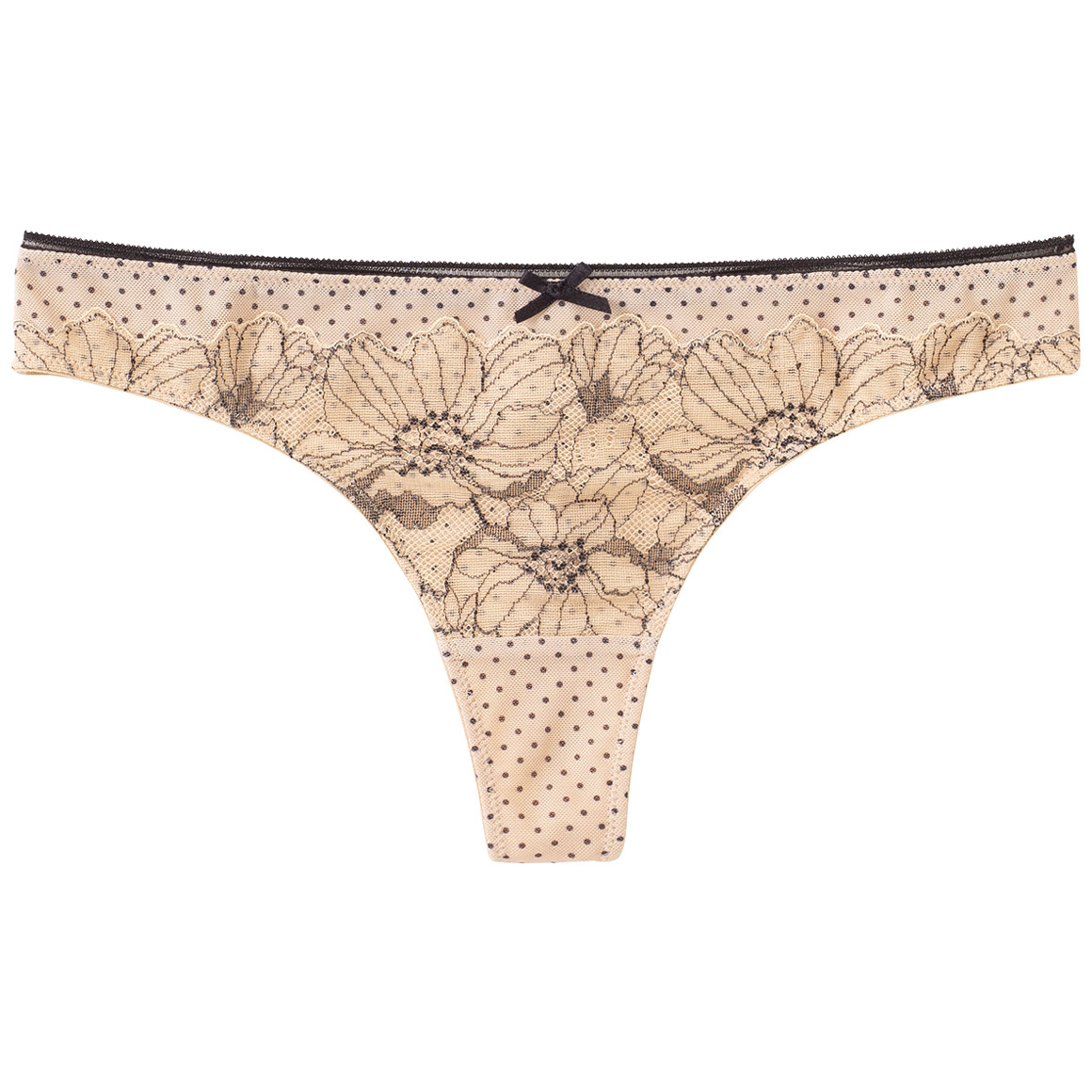 Damen String mit floraler Spitze