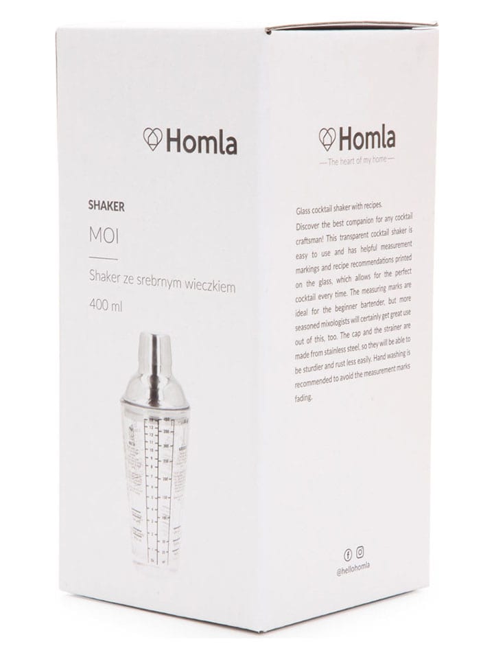 Homla Cocktailshaker ''Alcole'' in Silber - 400 ml günstig kaufen onesize