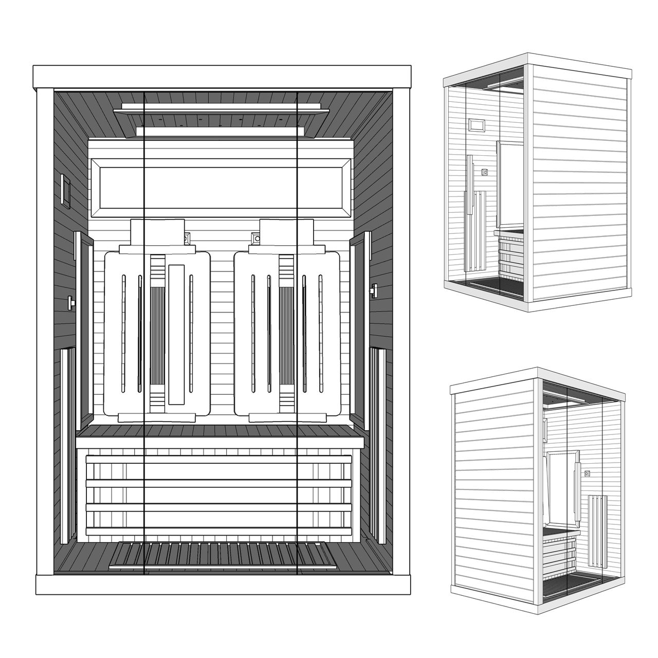 TroniTechnik Dewello® Infrarotkabine Infrarotsauna SALTCOATS 135cm x 105cm inkl. 4 Vollspektrumstrahler