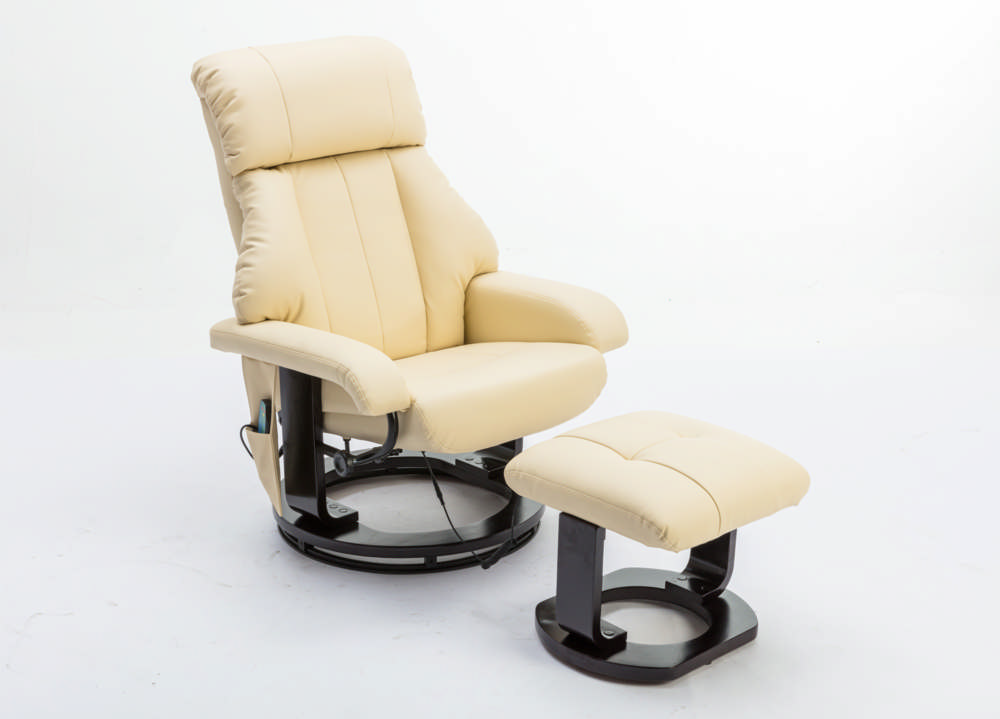 Happy Home Massagesessel mit Fußhocker & Heizfunktion beige