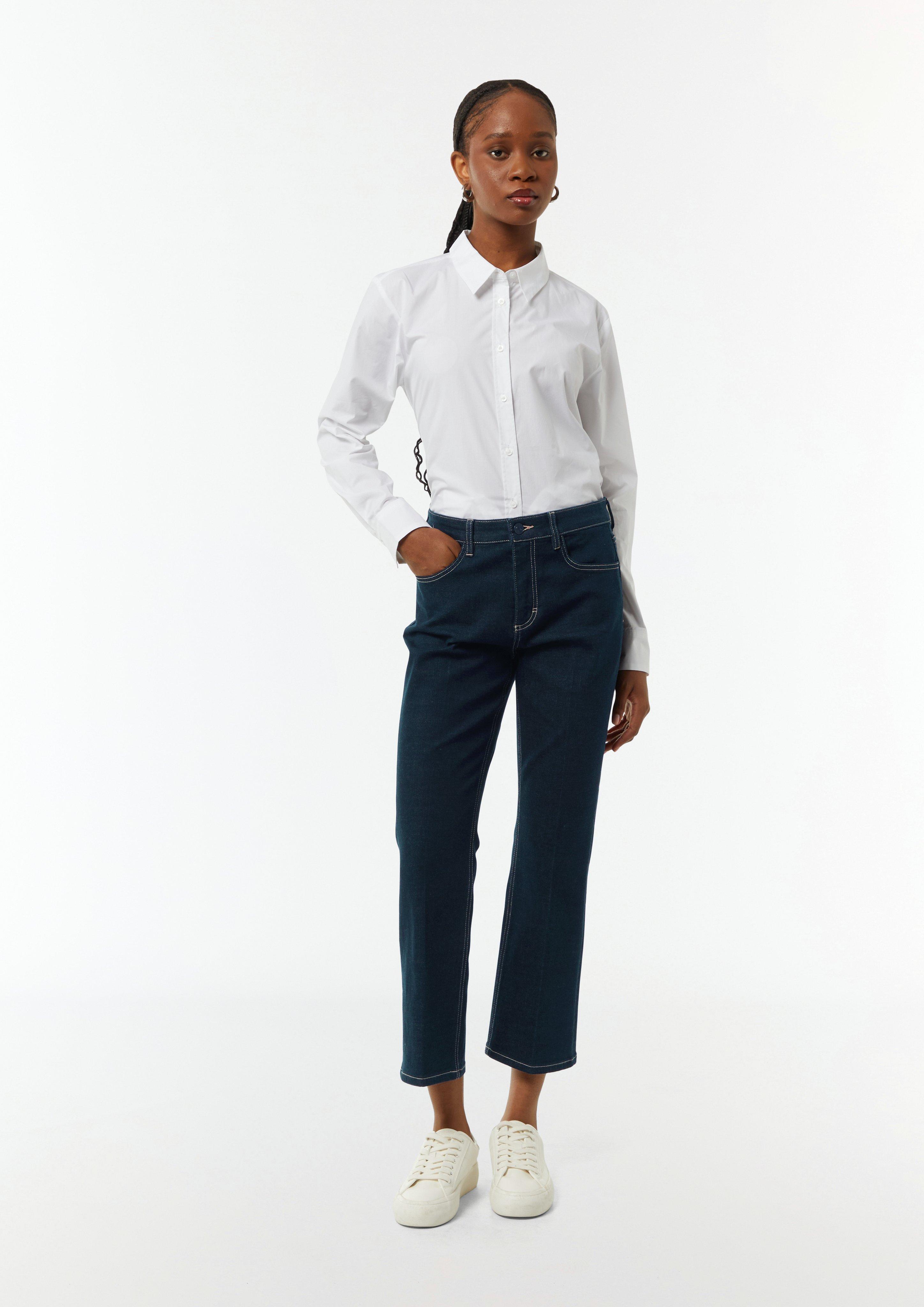 Jeans-Hose mit Bügelfalte - navy