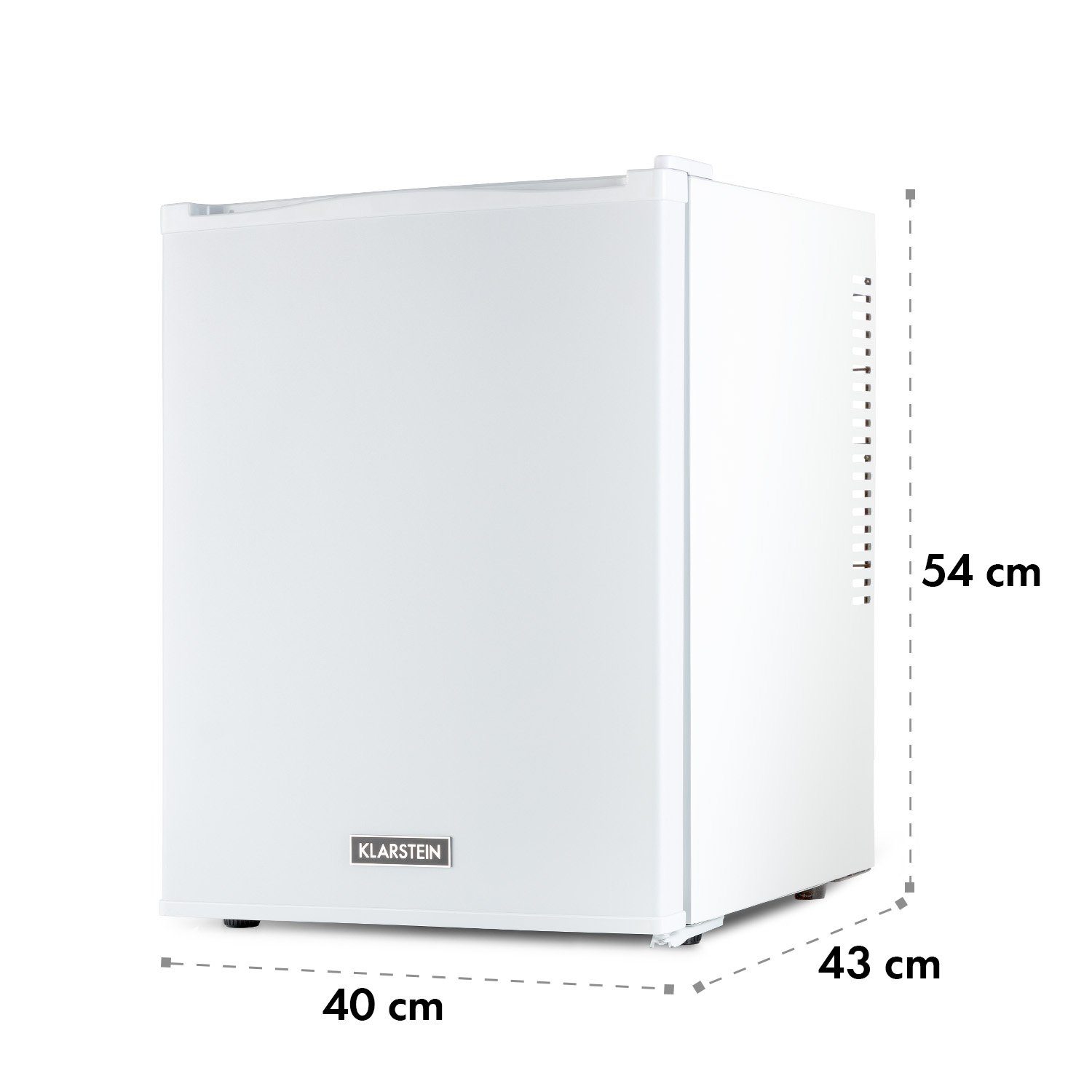 Klarstein Table Top Kühlschrank HEA-HappyHour-32Wht 10035243A, 54 cm hoch, 40 cm breit, Hausbar Minikühlschrank ohne Gefrierfach Getränkekühlschrank klein