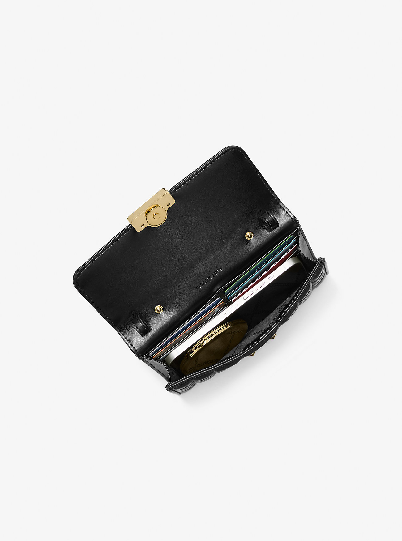 Tribeca konvertibel crossbody-veske i skinn – SVART