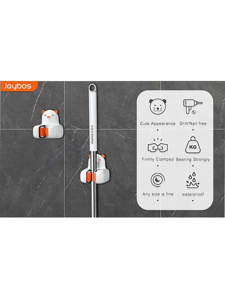 Joybos Besenhalterung in Weiß/ Orange - (B)6 x (H)8 x (T)3 cm günstig kaufen onesize