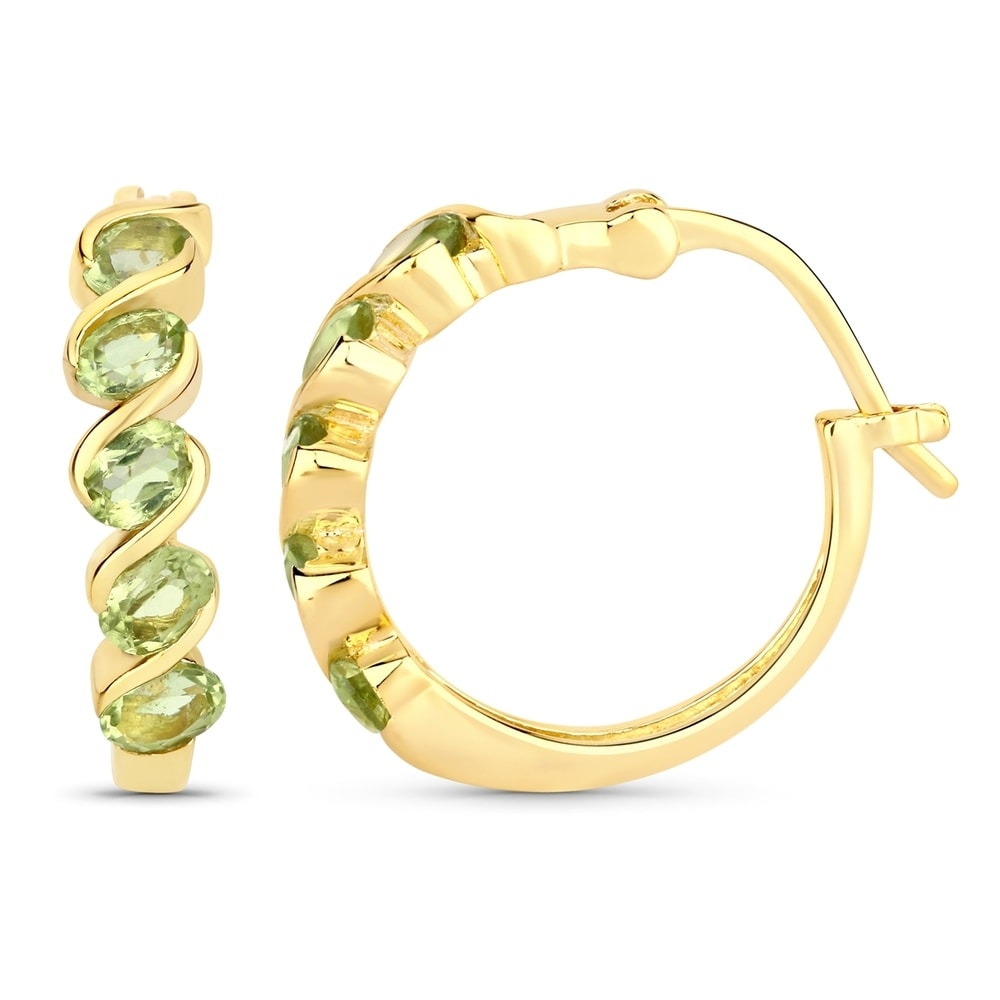 Rafaela Donata Boucles doreilles Argent sterling Vert en Or jaune Bijoux