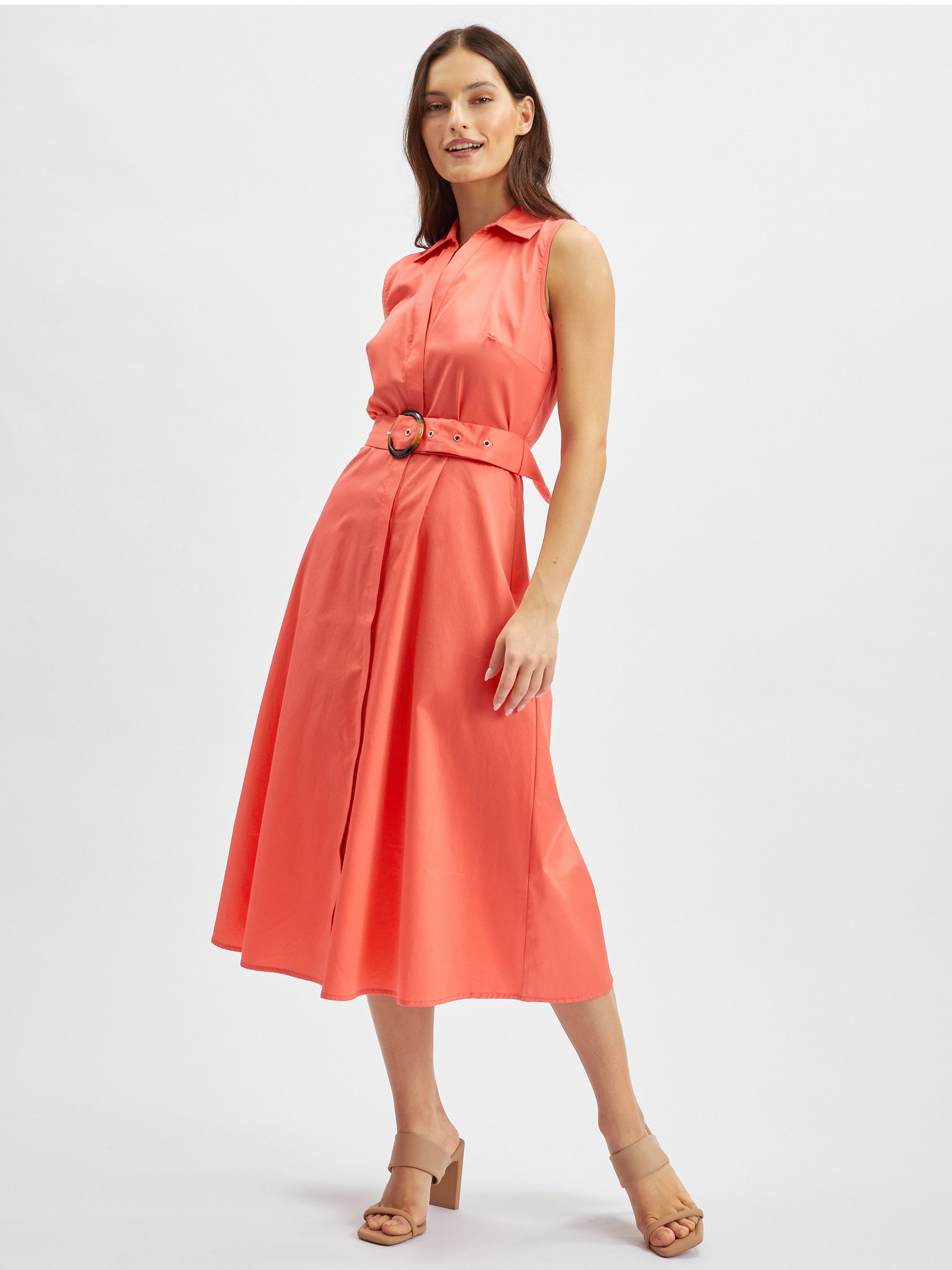 Orangefarbenes Damen-Shirt Midi ORSAY