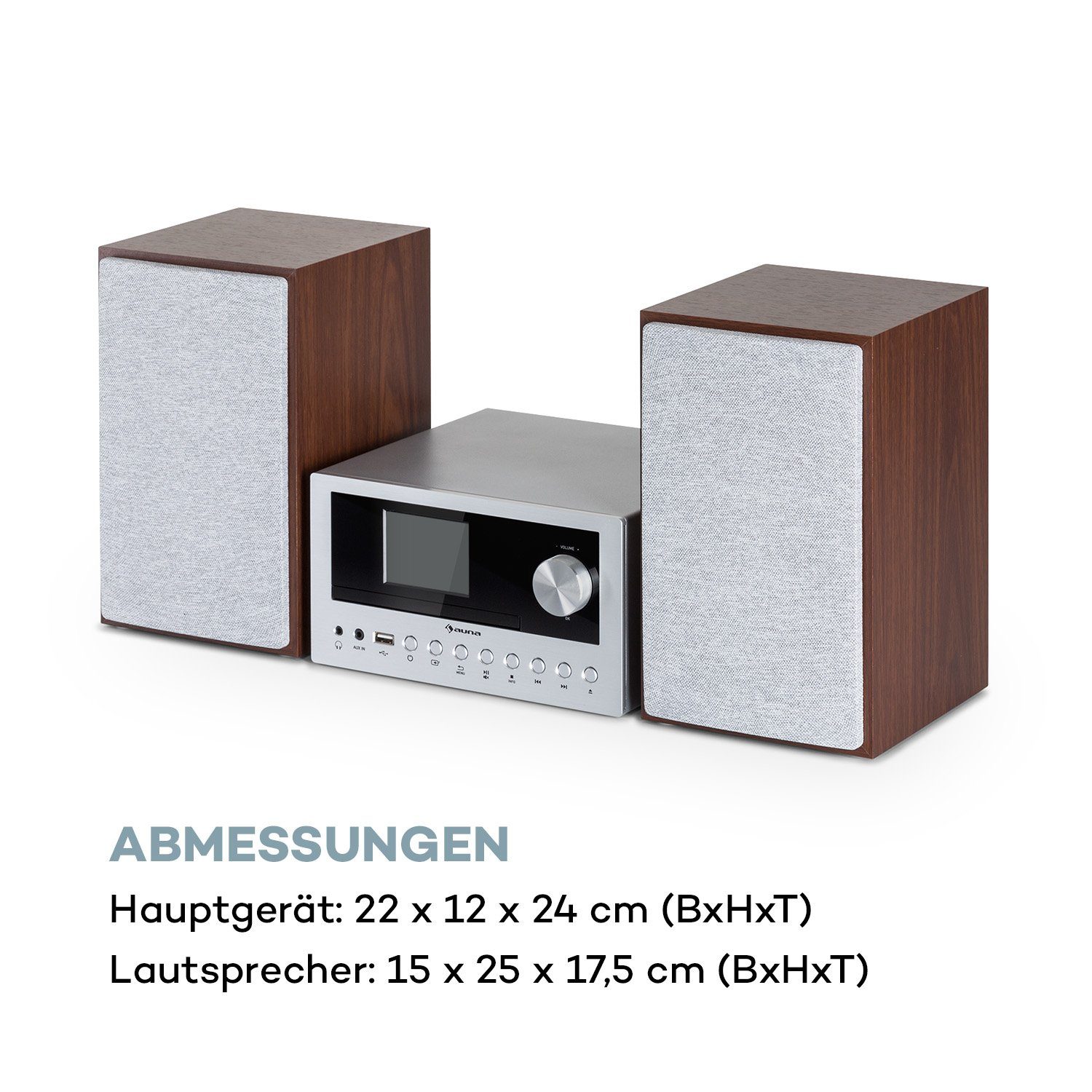 Auna Connect System Stereoanlage (Internet/DAB+/FM Radio, 30 W, Internetradio Küchenradio Digitalradio mit Bluetooth Musikanlage)