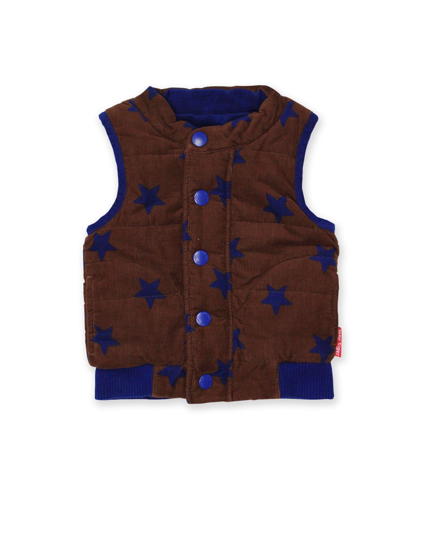 Toby Tiger Cordweste Cordweste mit Sternen Print