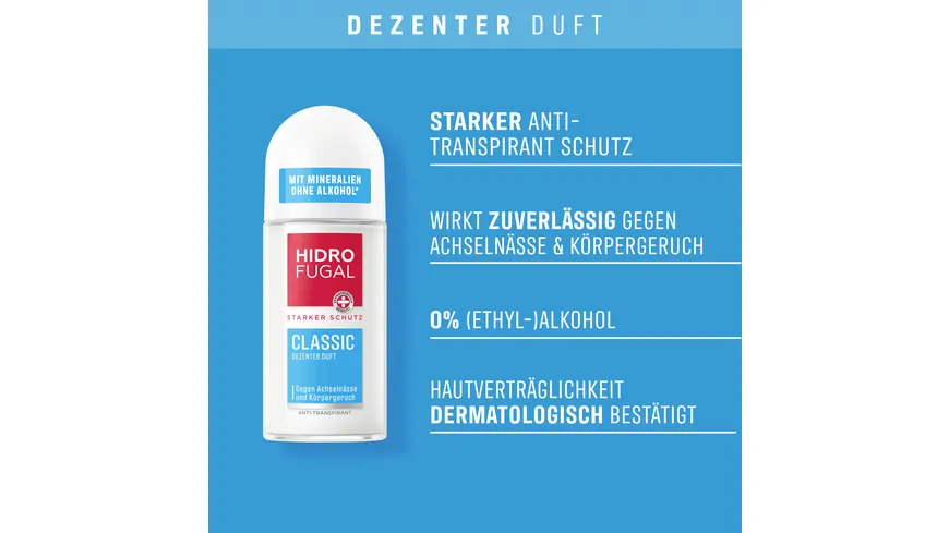 HIDROFUGAL Classic Dezenter Duft Roll on 50ml 50 ml