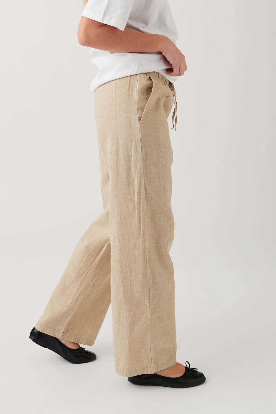 Linen blend trousers