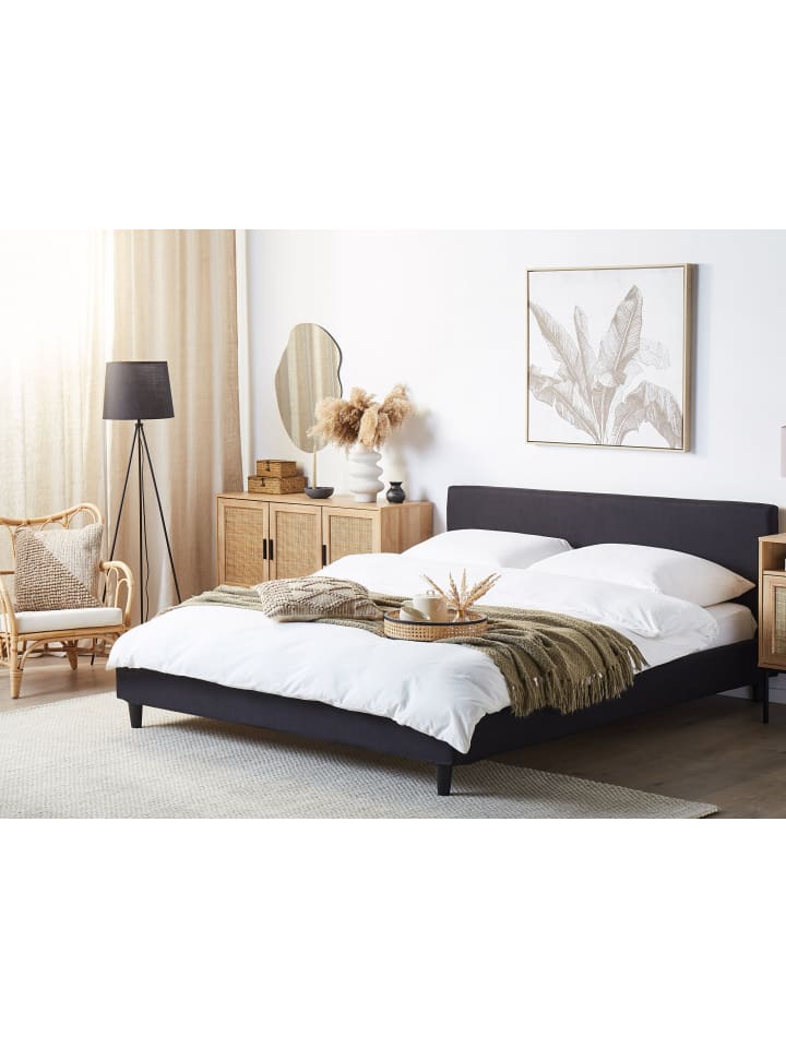 Beliani Doppelbett mit LED FITOU in Schwarz - (W) 190 x (H) 87 x (L) 214 cm günstig kaufen onesize