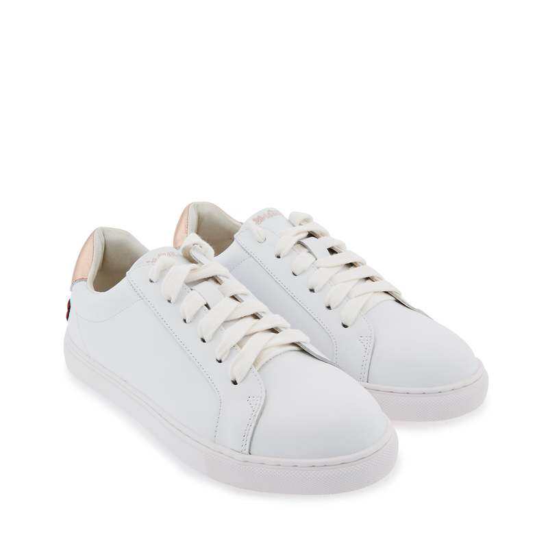 Baskets en cuir Simone petit amour or rose
