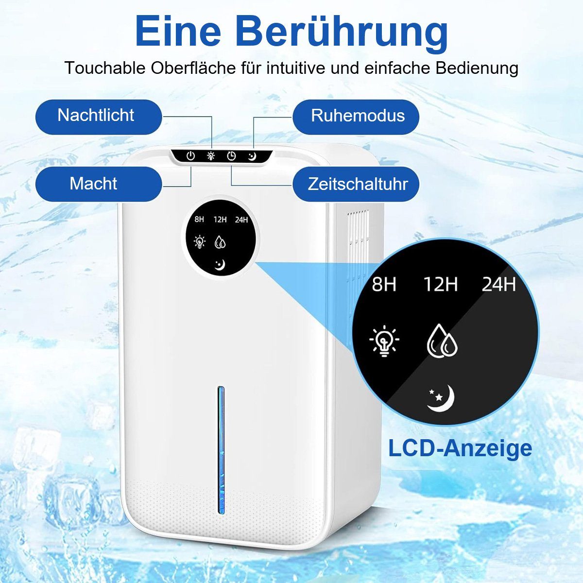 Yoyaxi Luftentfeuchter Tragbarer Luftentfeuchter für Zuhause, Effektive Entfeuchtung für Räume bis zu 720 Quadratfuß