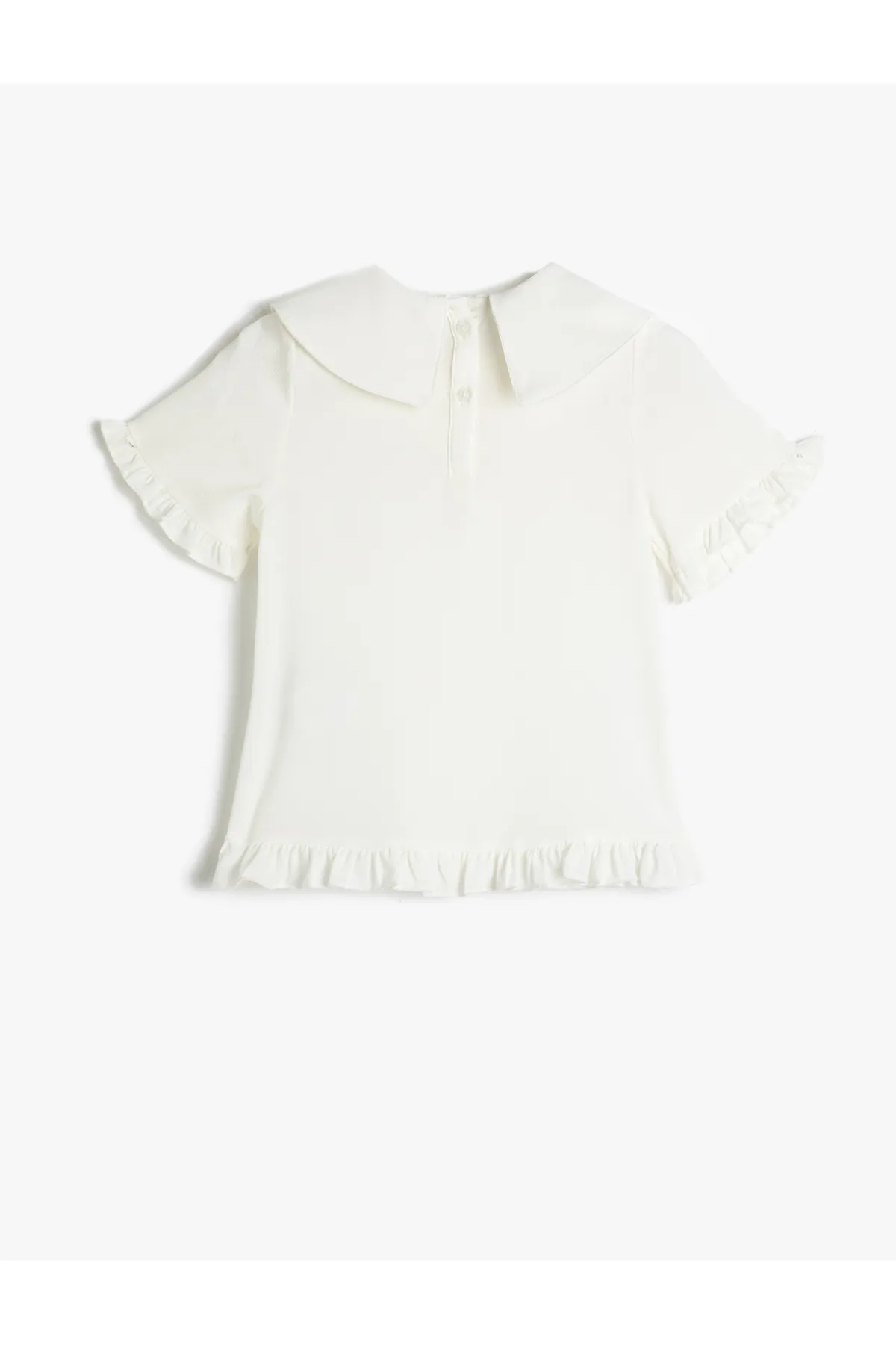 Koton  Baby-Kragenbluse mit Rüschen, kurzen Ärmeln