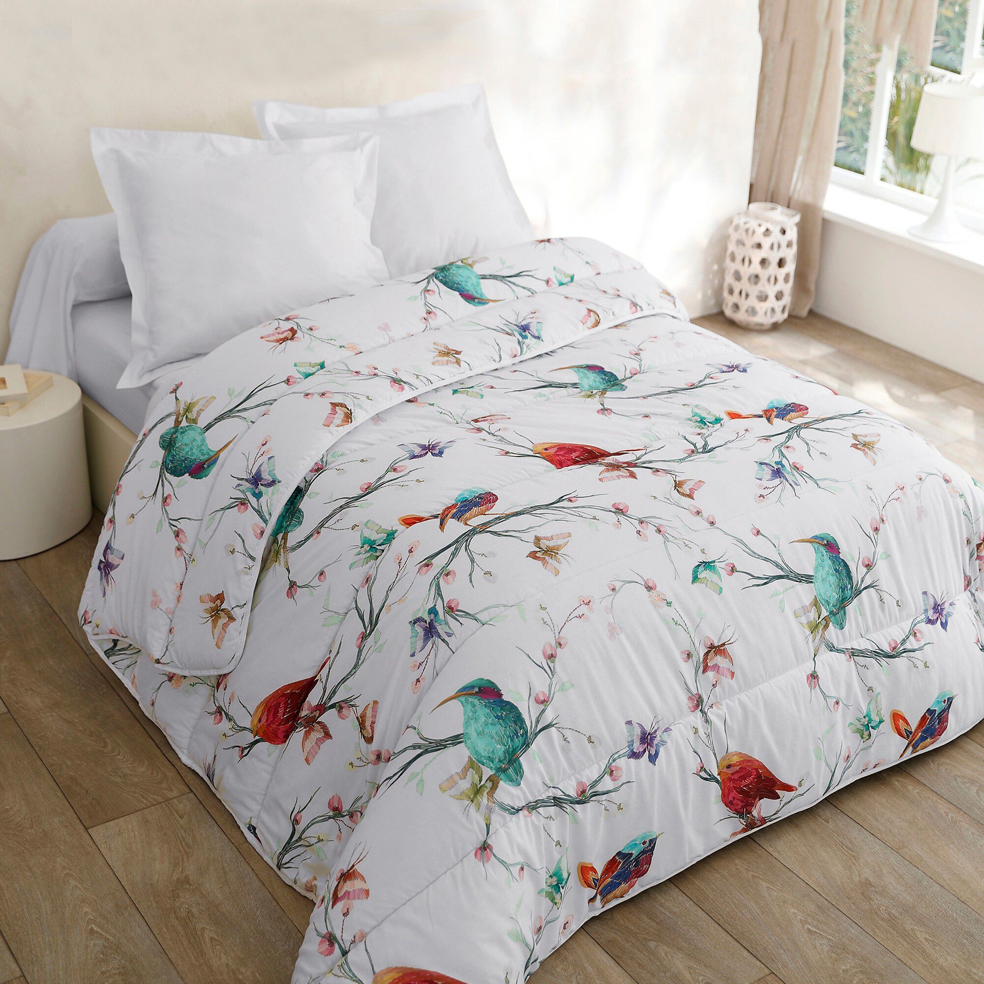 Couette coton imprimée Oiseaux 400 g/m2