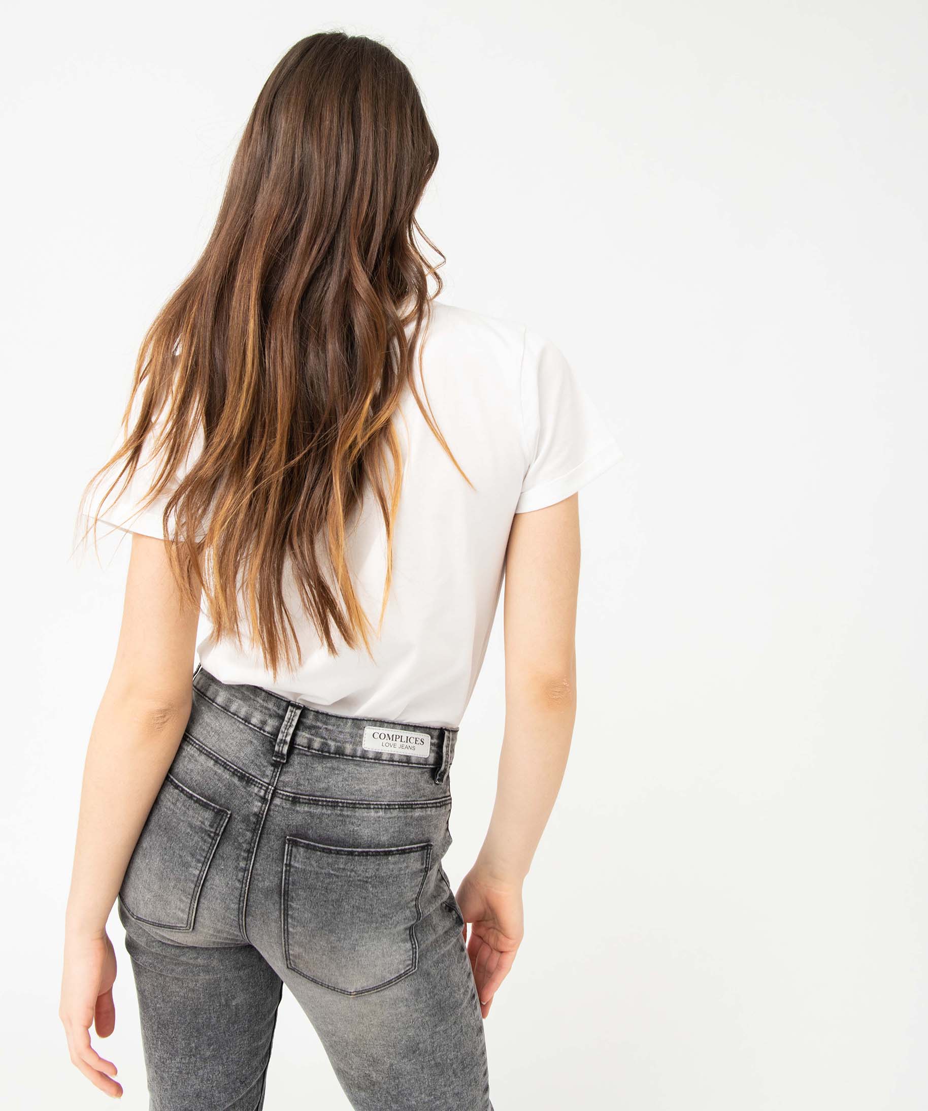 Tee-shirt femme à manches courtes avec message blanc | GEMO