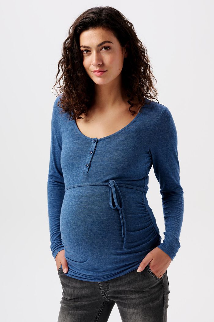 Umstands-Longsleeve mit Henley-Ausschnitt