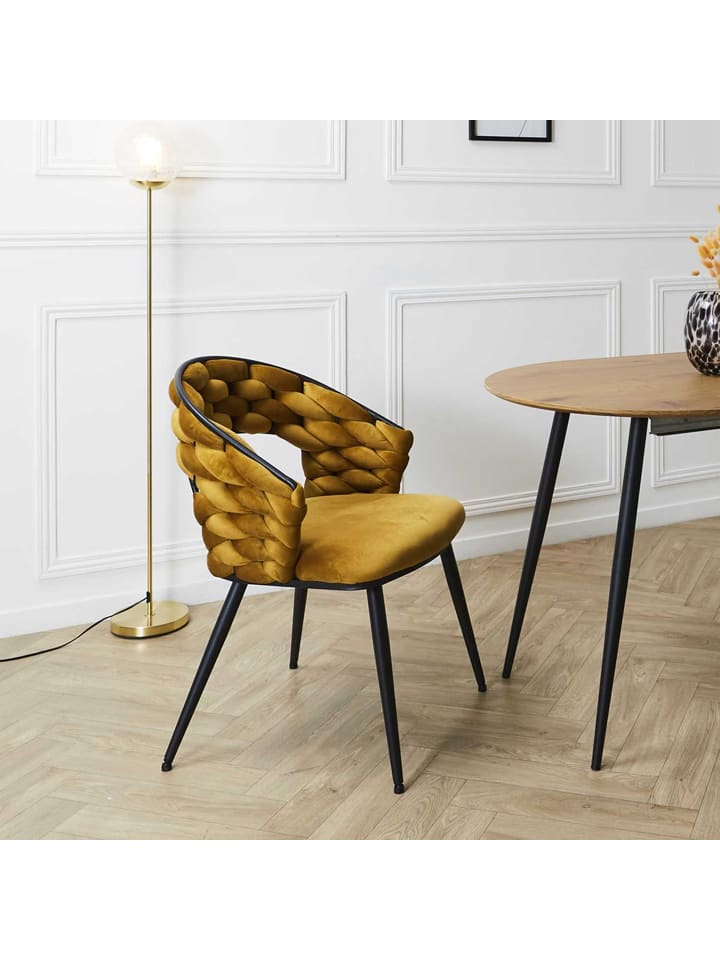 Rétro Chic Esszimmerstuhl ''Sawyer'' in Gelb - (B)63 x (H)83 x (T)54 cm günstig kaufen onesize