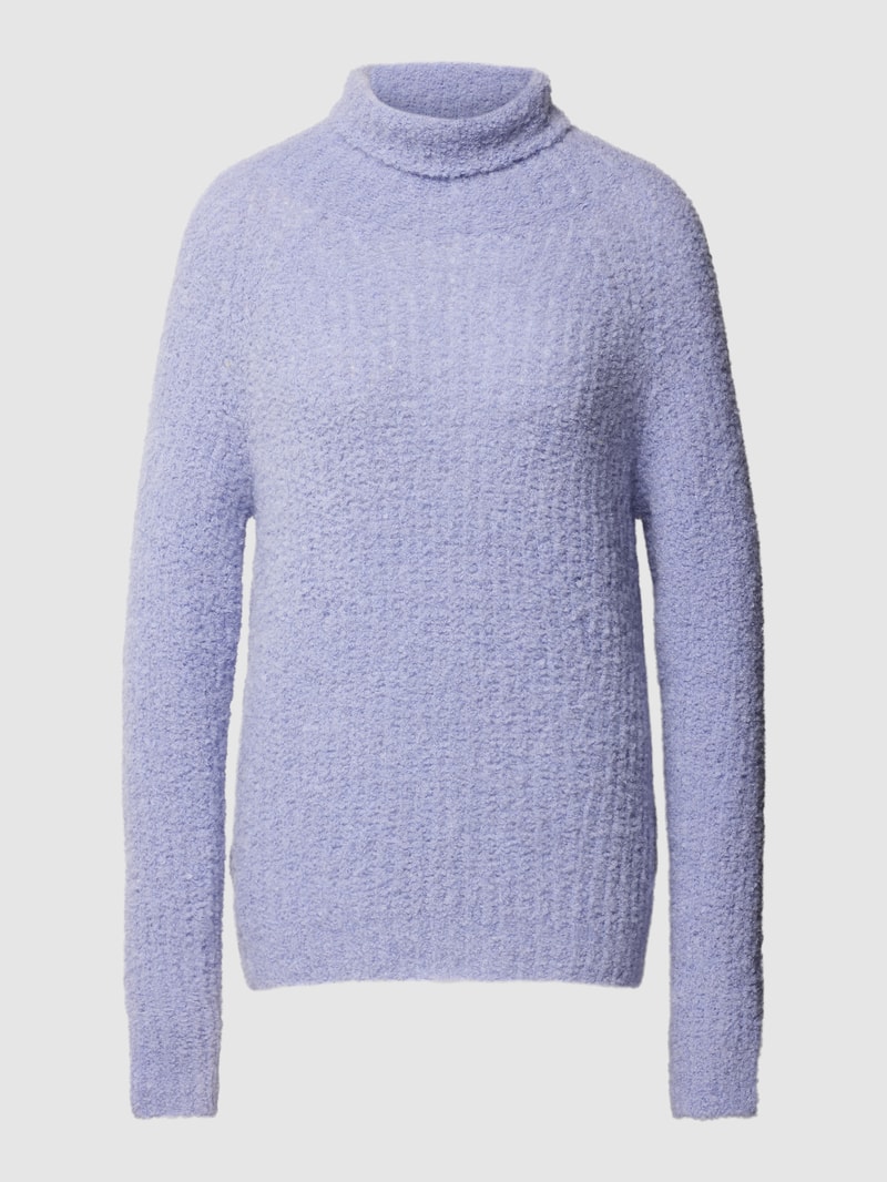 Rollkragenpullover in unifarbenem Design in flieder