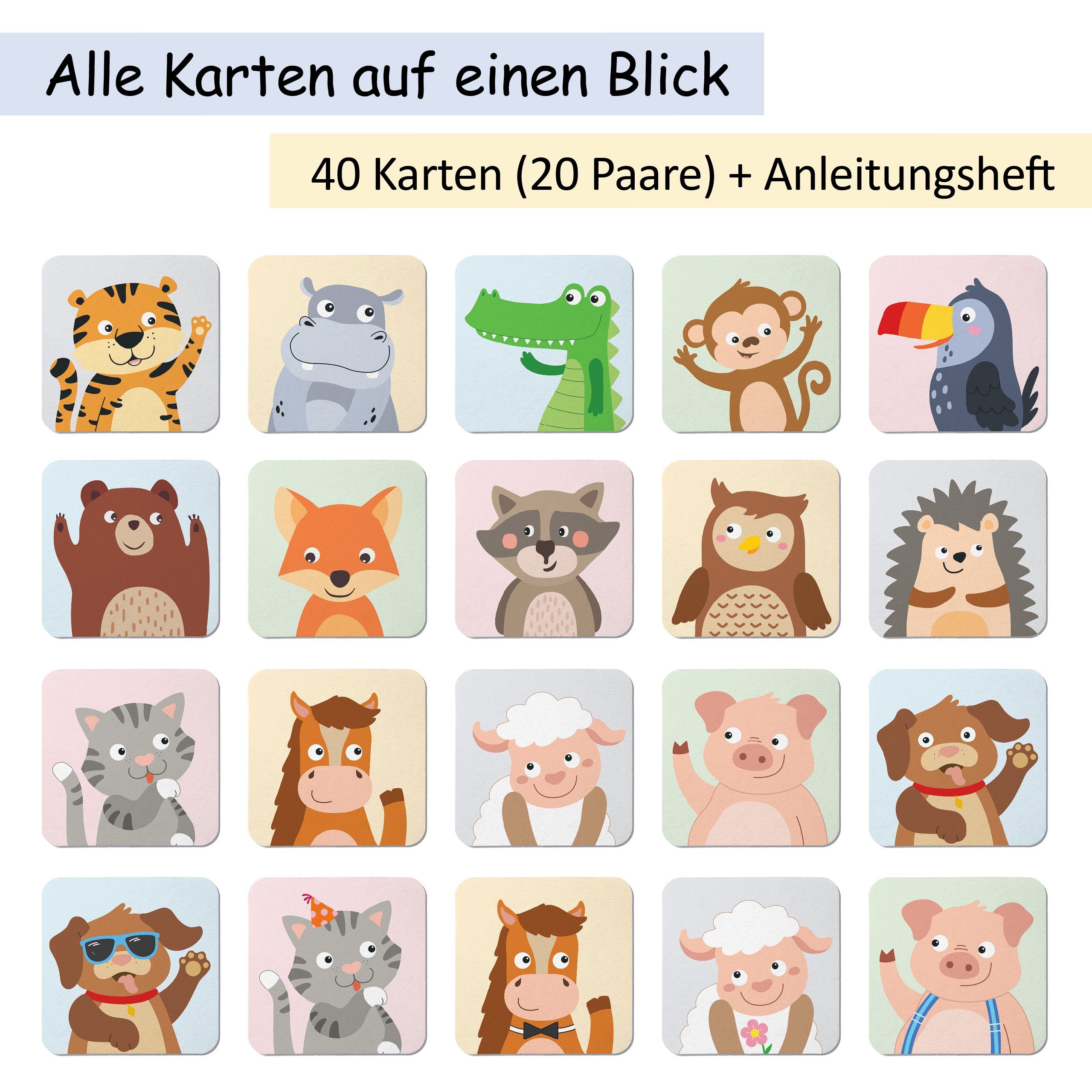 GLÜCKSWOLKE Spiel, Kinderspiel für Kinder ab 2 - 6 Jahre I Montessori Spielzeug fördert Konzentration, Lernspiel mit 7 Schwierigkeitsstufen I Kinderspielzeug (40 Karten) Neu