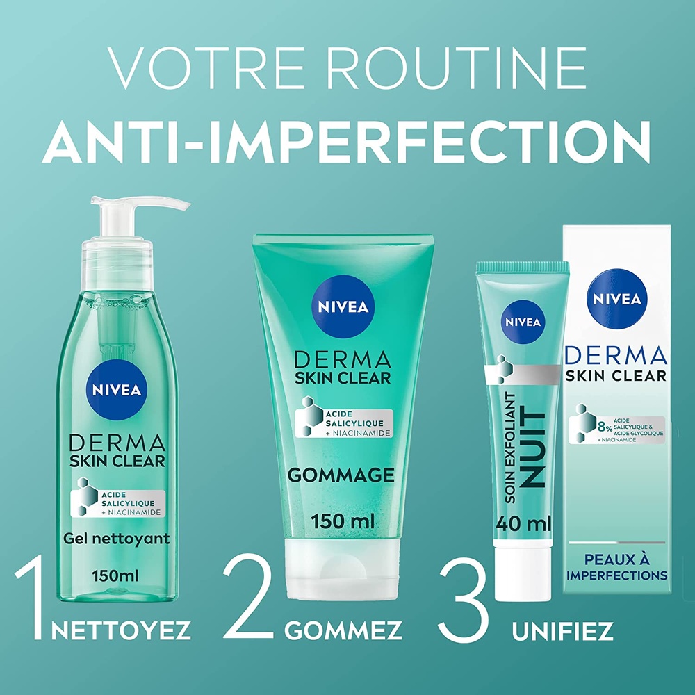 nivea DERMA SKIN CLEAR - Gel nettoyant visage150ml Gel nettoyant visage peaux à imperfections