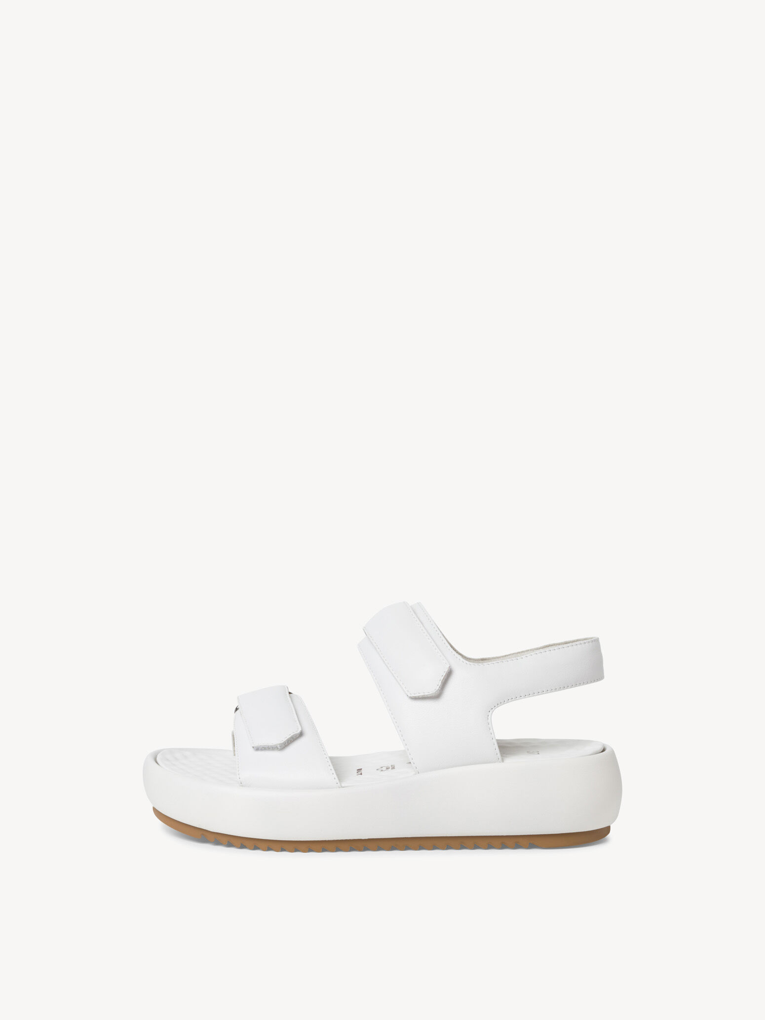 Sandale à talon en cuir - blanc