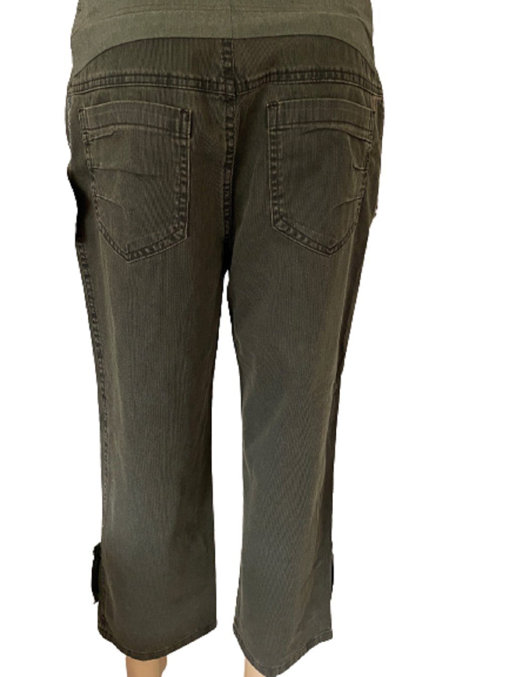 christoff Umstandshose ORA-21047 grau-grün kurz Cordoptik Knickers