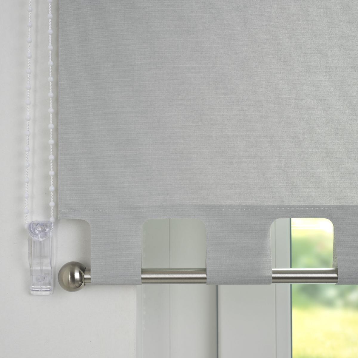 Bella Casa Seitenzugrollo Kettenzugrollo Volantrollo Rollo Eckig lichtdurchlässig 102 x 180 cm hellgrau für Fenster