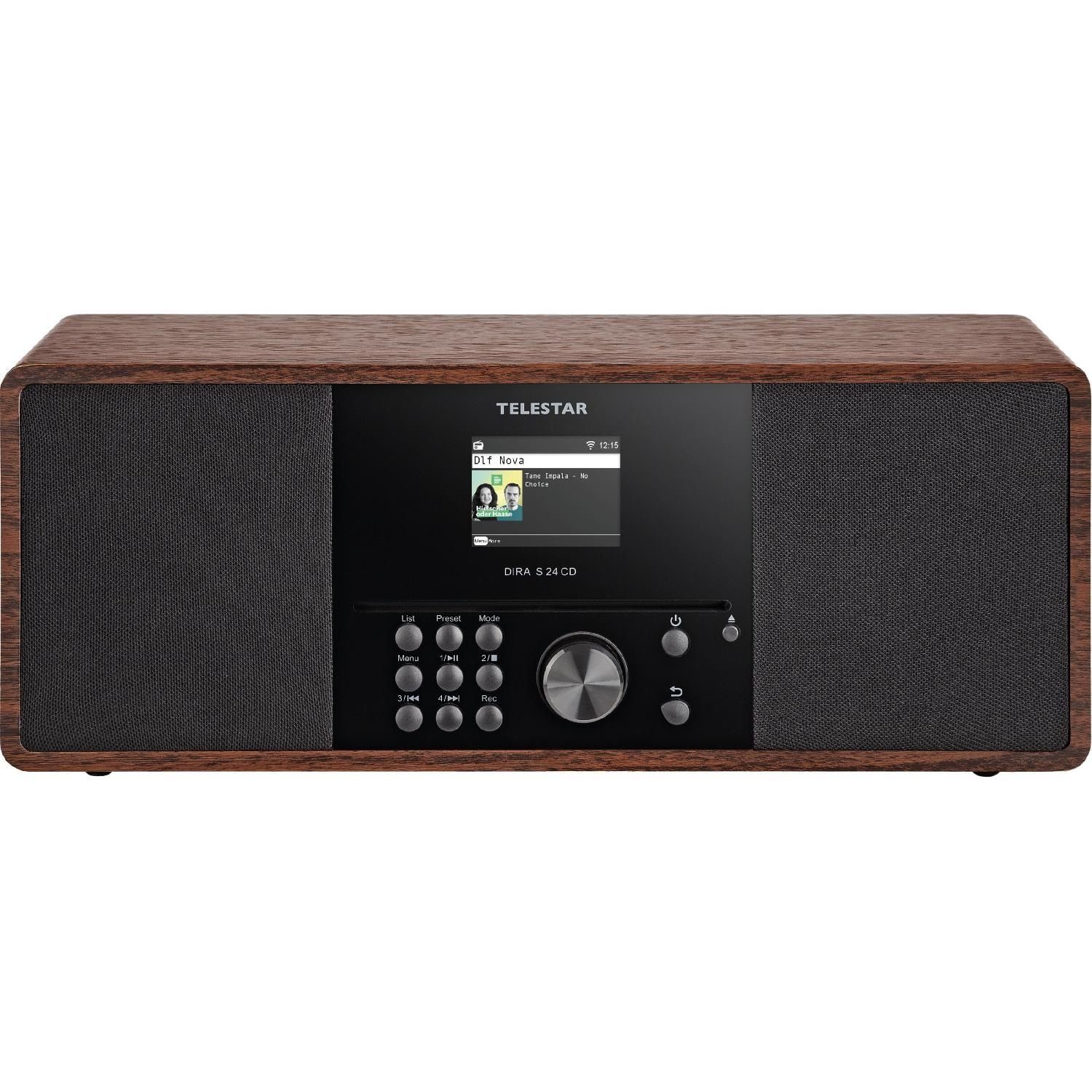 TELESTAR DIRA S 24 CD Stereoradio mit CD-Player (DAB+/FM, USB, Bluetooth) Digitalradio (DAB) (Wecker und Sleeptimer mit unterschiedlichen Modi, USB Ladefunktion für externe Geräte, Aufzeichnung (DAB+/UKW) über Record-Taste oder Timer möglich)