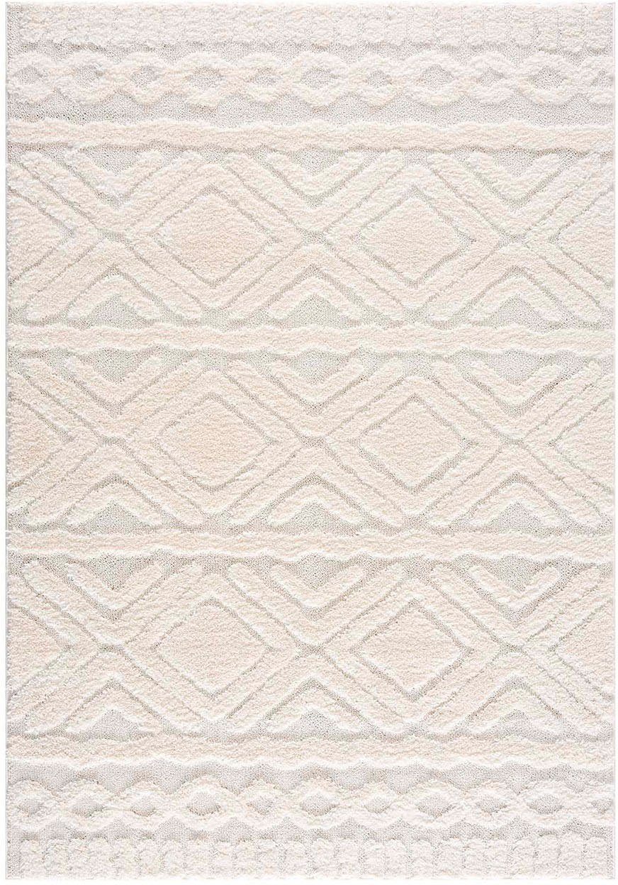 Hochflor-Teppich Andro, Home affaire, rechteckig, Höhe: 20 mm, Boho Stil, weich, Hoch Tief Struktur, Wohnzimmer