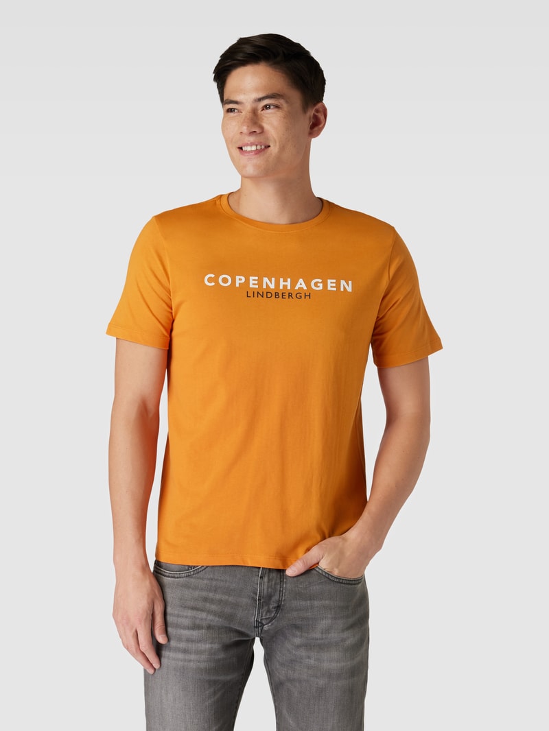 T-Shirt mit Label-Print Modell 'Copenhagen' in dunkel orange