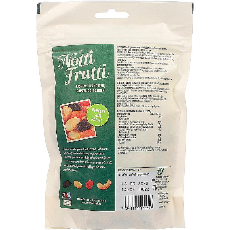 Brynild Nøtti frutti 190 g Dln
