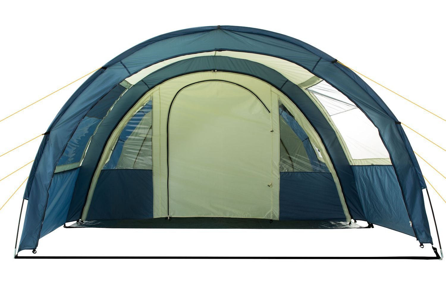 CampFeuer Tunnelzelt Zelt Multi für 4 Personen, Blau/Sand, Tunnelzelt 5000 mm Wassersäule, Personen: 4