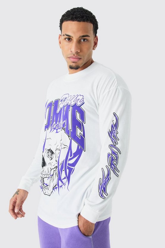 Langärmliges T-Shirt mit Homme Totenkopf-Print