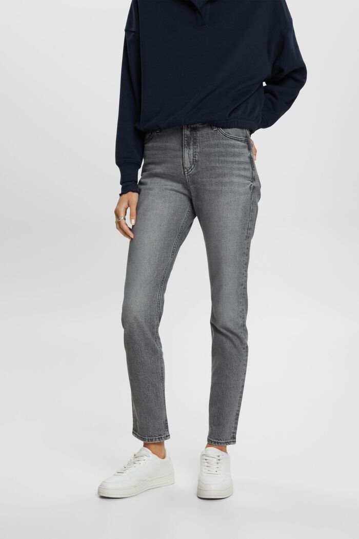 Schmal geschnittene Retro-Jeans mit hohem Bund