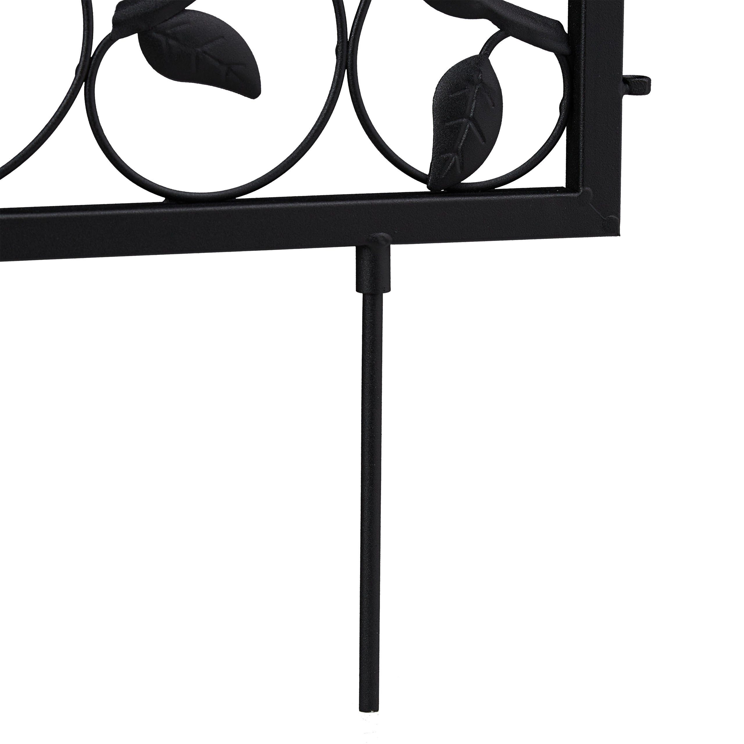 relaxdays Beetbegrenzung Beetzaun 4-teilig antik, A