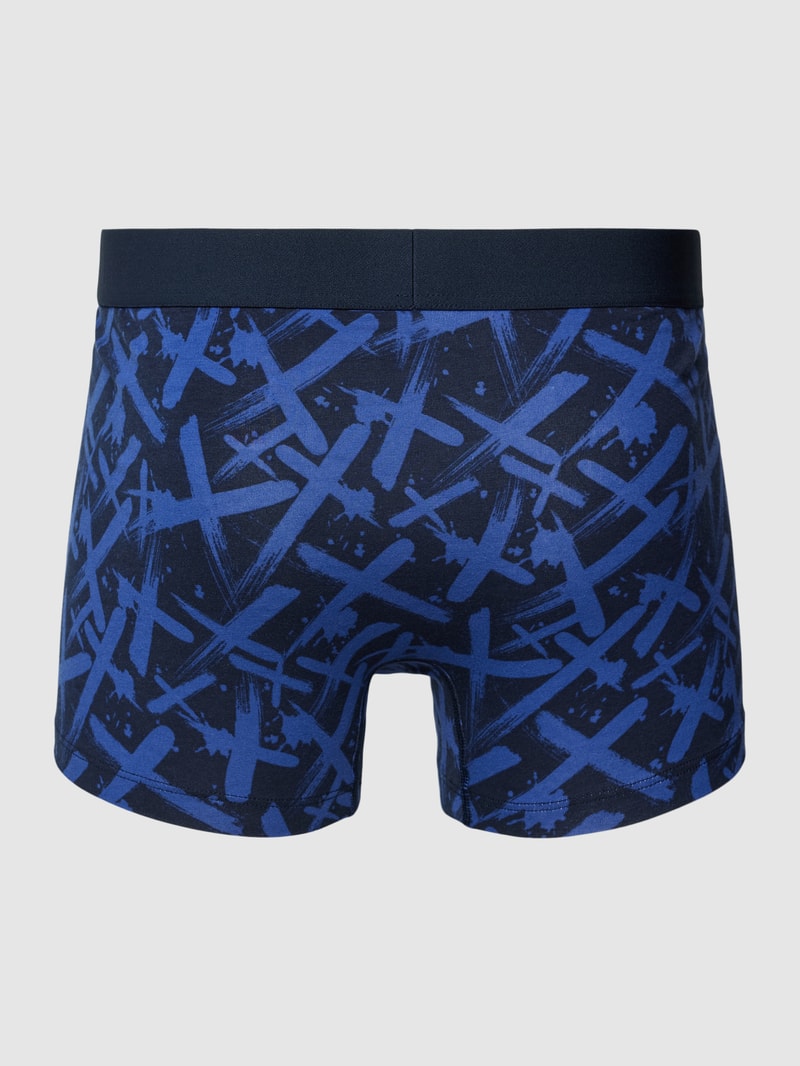 Trunks mit elastischem Label-Bund im 3er-Pack in blau
