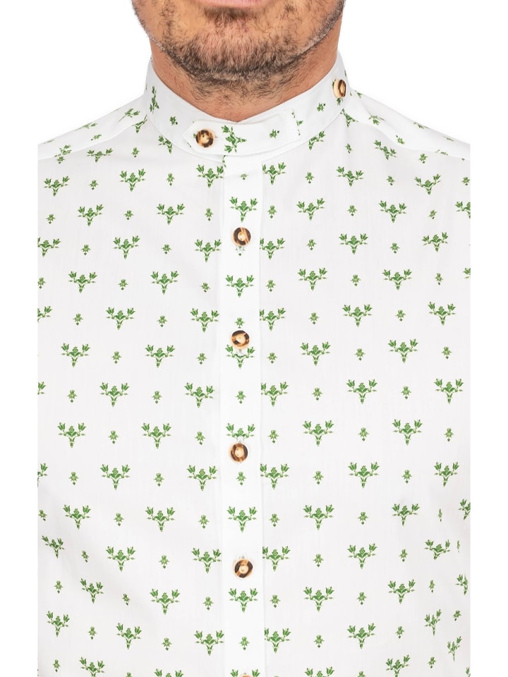Gipfelstürmer Stehkragenhemd 420001-4166 in oliv günstig kaufen