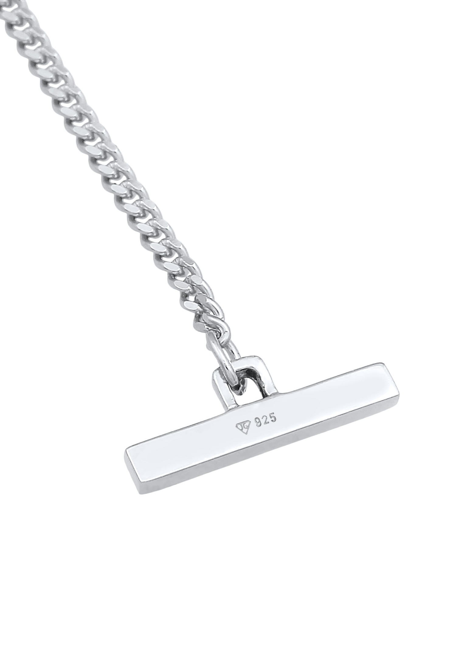 Bracciale da donna Elli PREMIUM con ciondolo a cuore e design a T, moderno, in argento sterling 925 rodiato.