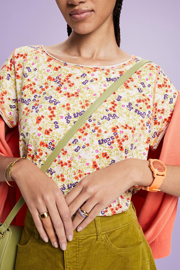 T-Shirt mit Print und Rollkante