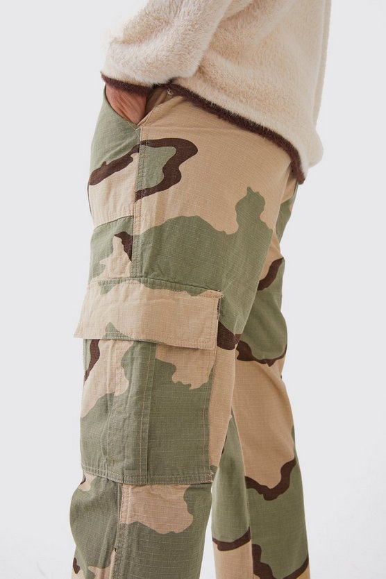 Camouflage Hose mit geradem Bein