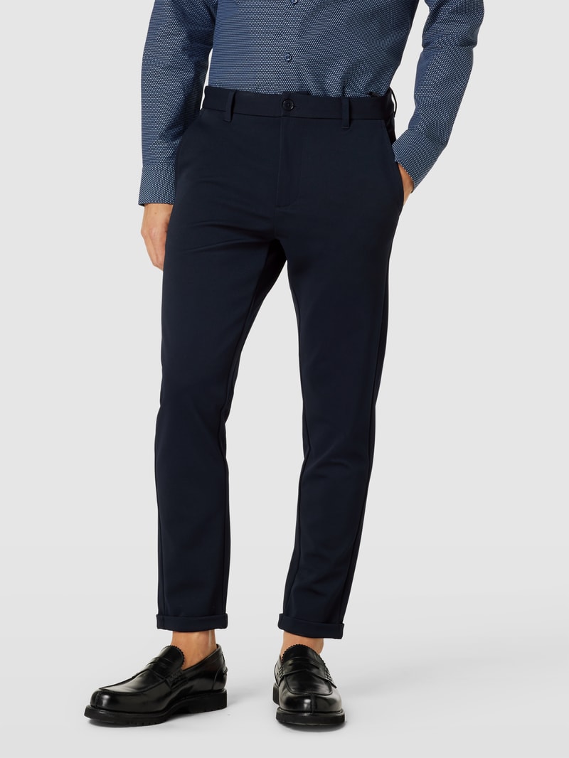 Slim Fit Chino mit seitlichen Eingrifftaschen in marineblau