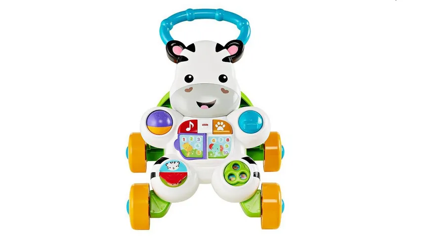 Fisher-Price Lern mit mir Zebra-Lauflernwagen, Baby Lauflernhilfe, Laufwagen