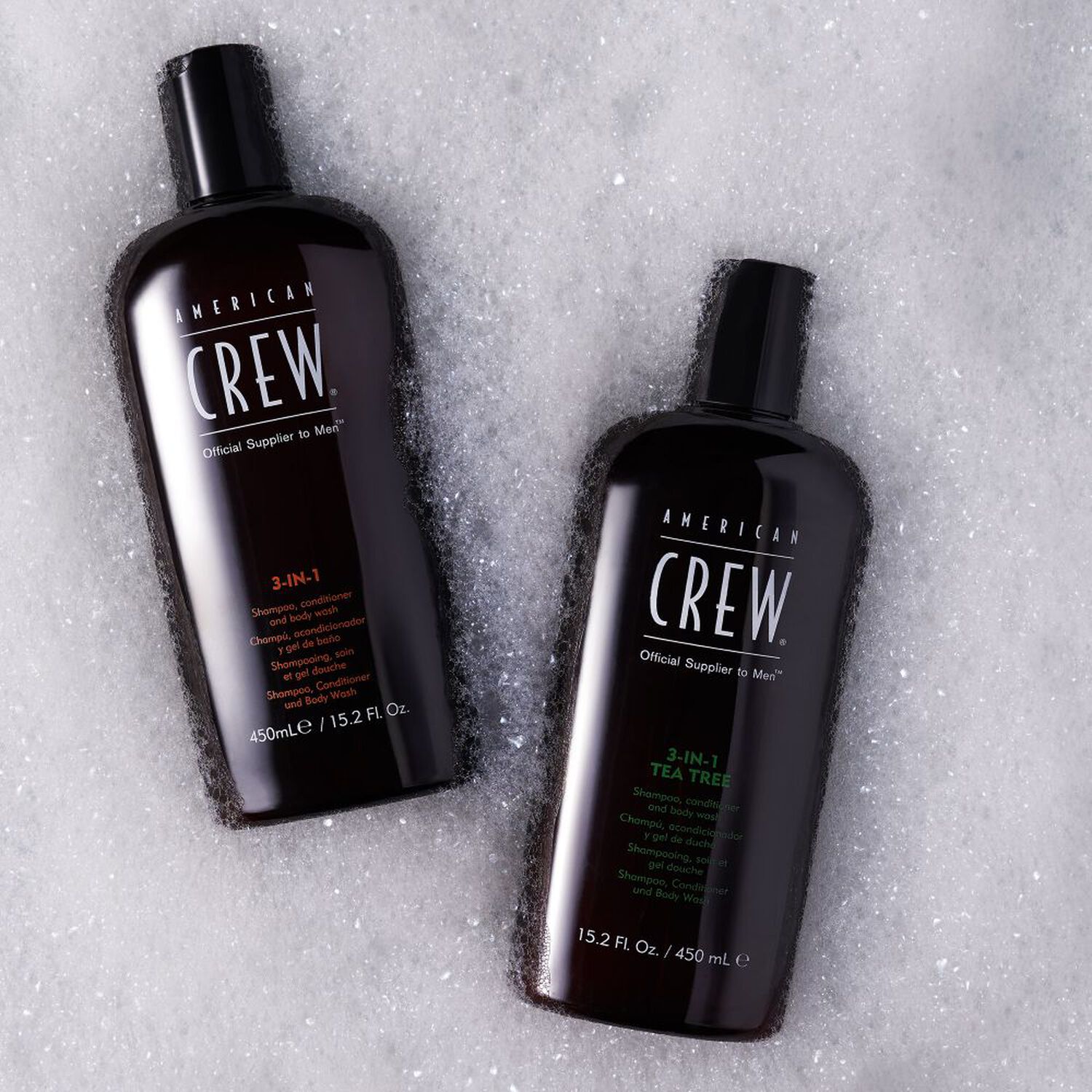 American Crew 3 en 1 TEA TREE Shampoing, Après-Shampoing, Gel Douche 3 en 1