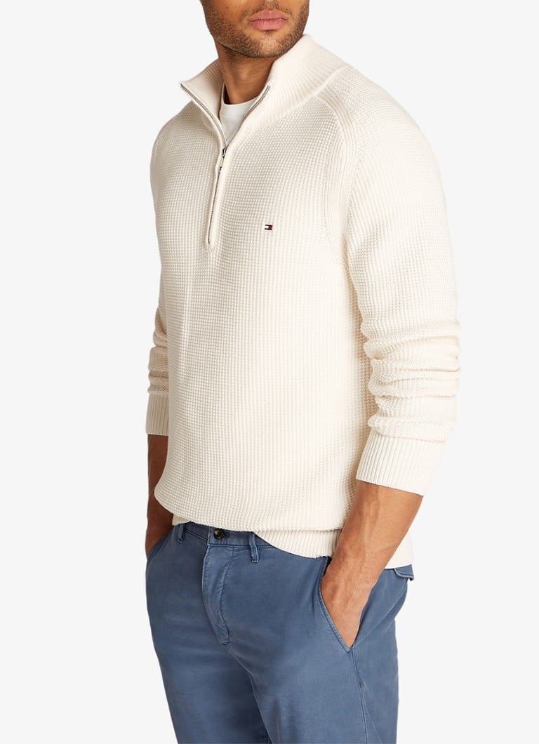 Tommy Hilfiger Chunky knit sweater with half zip and texture